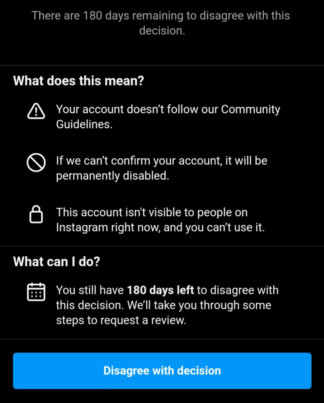 Instagram disagree with ban