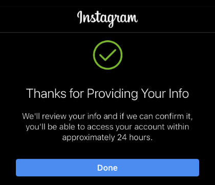 Instagram suspended account appeal
